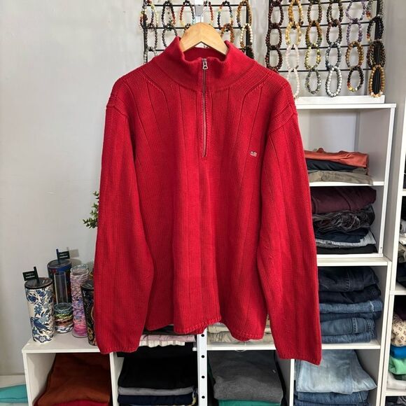 Vintage Ralph Lauren American flag 🇺🇸 Red Half-Zip Men's Sweater - Picture 7 of 7